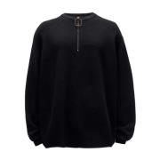 JW Anderson Svart Merinoull Crew Neck Sweater Black, Herr