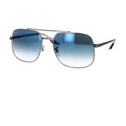 Ray-Ban Fyrkantiga Metall Solglasögon Rök Transparent Gray, Unisex