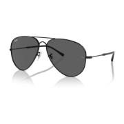 Ray-Ban Klassiska Aviator Solglasögon Svart Grå Black, Unisex