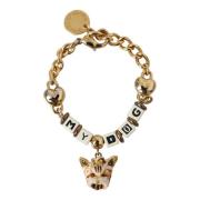 Dolce & Gabbana Charm Armband med emalj Hund Ansikte Yellow, Unisex