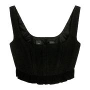 Pinko Svart Basic Top med Sidodragkedja Black, Dam