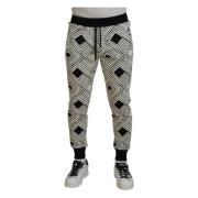 Dolce & Gabbana Elegant Monokrom Sport Sweatpants White, Herr