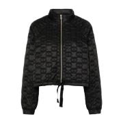 Twinset Svart Vadderad Quiltad Kappa Black, Dam