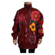 Dolce & Gabbana Maroon Floral Luxe Jacket Multicolor, Dam