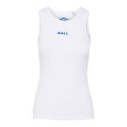 Ball Sportig Tanktop med Broderat Logotyp White, Dam