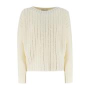 Ermanno Scervino Glittrande Rhinestone Jumper Beige, Dam