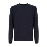 Drumohr Superfin Merinoull Crew Neck Sweater Blue, Herr