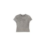 Acne Studios Avslappnad Bomull T-shirt Gray, Herr