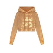 Diesel Slim Hoodie Brown, Dam