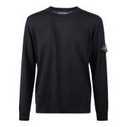 Stone Island Stilfull Stickad Tröja för Män Blue, Herr