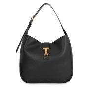 Tom Ford Läder Hobo-väska med Lås Black, Dam