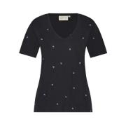 FABIENNE CHAPOT Hjärta V-ringad T-shirt Black, Dam