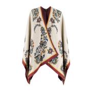 Etro Blommig Paisley Ullcape Beige, Dam