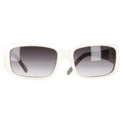 Fendi Vintage Pre-owned Acetat solglasgon White, Dam