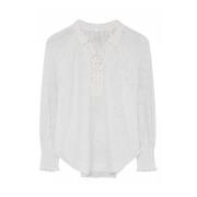 Gustav Feminin Blus med Broderi White, Dam