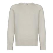 Doppiaa Krämig Ull Cashmere Tröja Raglan White, Herr