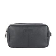 Barbour Svart High Leather Washbag för Män Black, Herr