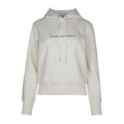 Calvin Klein Stilren Sweatshirt för en Trendy Look Beige, Dam