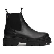 Tommy Hilfiger Läder Chelsea Boots Black, Dam