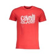 Cavalli Class Röd Bomull Tryck Logo T-Shirt Red, Herr