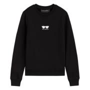 Karl Lagerfeld Broderi Solglasögon Sweatshirt Blue, Dam