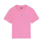 Jacquemus Patch Logo T-Shirt Pink, Dam