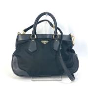 Prada Vintage Pre-owned Tyg totevskor Black, Dam