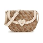 Guess Stilren Logo Print Väska Beige, Dam