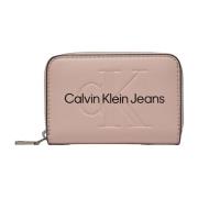 Calvin Klein Jeans Rosa Polyuretan Plånbok med Tryckmönster Pink, Dam