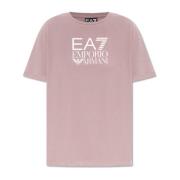 Emporio Armani EA7 T-shirt med logotyp Purple, Dam