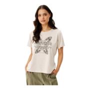 IN Front Prinsessa T-shirt Kräm Print Beige, Dam