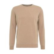 Kangra Stickad Pullover med Armbågslappar Brown, Herr