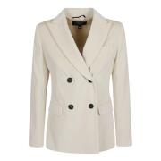 Max Mara Weekend Randig Sammet Blazer Beige, Dam