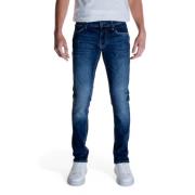 Antony Morato Blå Plain Herr Jeans Dragkedja Knapp Blue, Herr