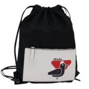 Prada Vintage Pre-owned Tyg ryggsckar Black, Dam