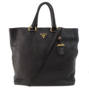 Prada Vintage Pre-owned Laeder totevskor Black, Dam