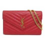 Yves Saint Laurent Vintage Pre-owned Laeder axelremsvskor Red, Dam