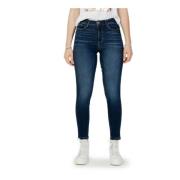 Guess Blå Plain Damjeans Dragkedja Knapp Blue, Dam