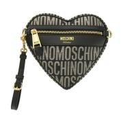 Moschino Hjärta Logo Lurex Väska Black, Dam