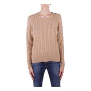 Ralph Lauren Beige Logo Front Button Sweater Beige, Dam