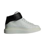 Alexander McQueen Vita Läder High Top Sneakers White, Herr