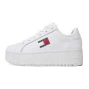 Tommy Jeans Vita Lädersneakers för Kvinnor White, Dam