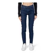 Calvin Klein Jeans Blå Zip Jeans med Fickor Blue, Dam