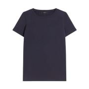 Max Mara Weekend Klassisk Crewneck T-shirt med Butterfly Logo Blue, Da...