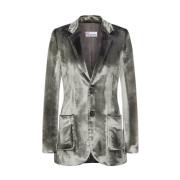 RED Valentino Figursydd Liquid Velvet Jacka Gray, Dam