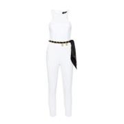 Elisabetta Franchi Vit Jumpsuit med Amerikansk Halsringning White, Dam