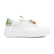 Gio+ Gyllene Strass Sneakers med Logodetalj White, Dam