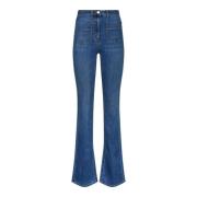 Elisabetta Franchi Guld Plaque Regular-Waist Stretch Jeans Blue, Dam