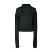 MM6 Maison Margiela Grön Alpacka Distressed Effekt Jumper Green, Dam