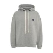 Joshua Sanders Broderad Logo Hoodie, Logo Patch, Tillverkad i Italien ...